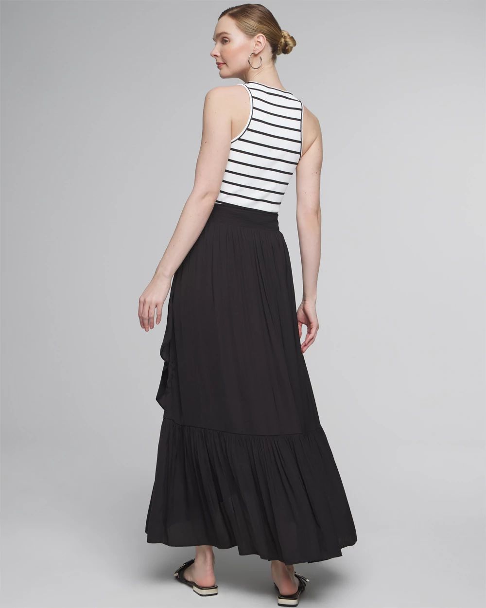White house black market black and white striped skirt on sale